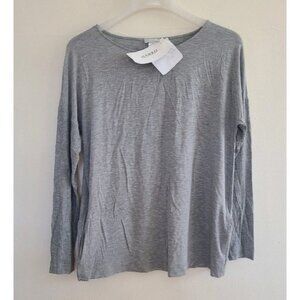 NWT Hanro Pajama Top Long Sleeve Gray Melange Loungewear size 12